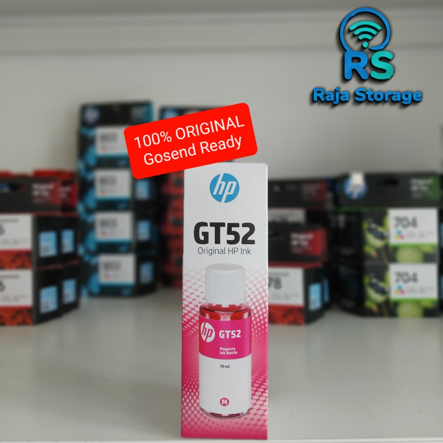 HP GT52 70-ml Magenta Original Ink Bottle Tinta Printer GT 52 Color for HP Smart Tank AiO Printer 50
