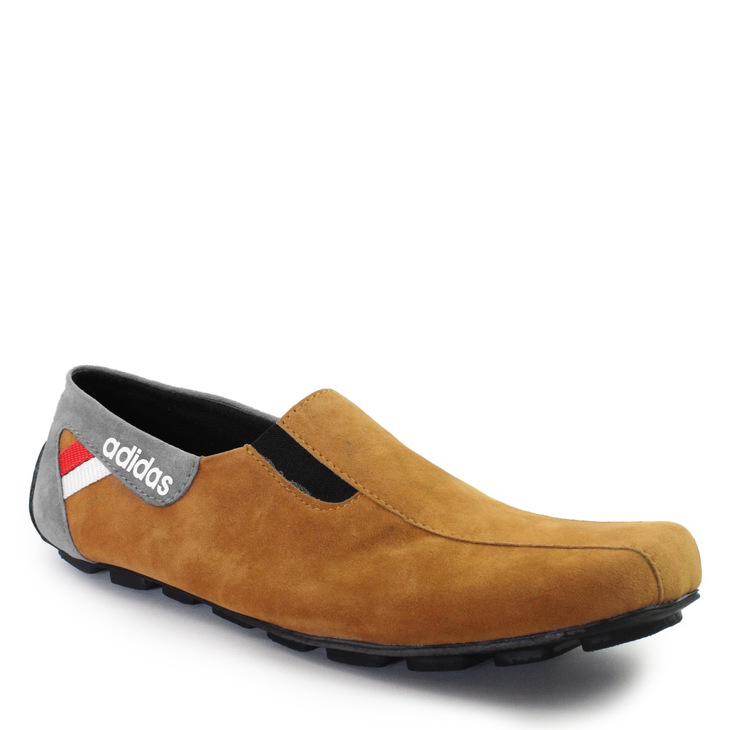 BARU!! Sepatu Slip On Pria Adidas Messi Mocasin Tan Murah Suede Selop Kasual Santai Kerja Anti Selip