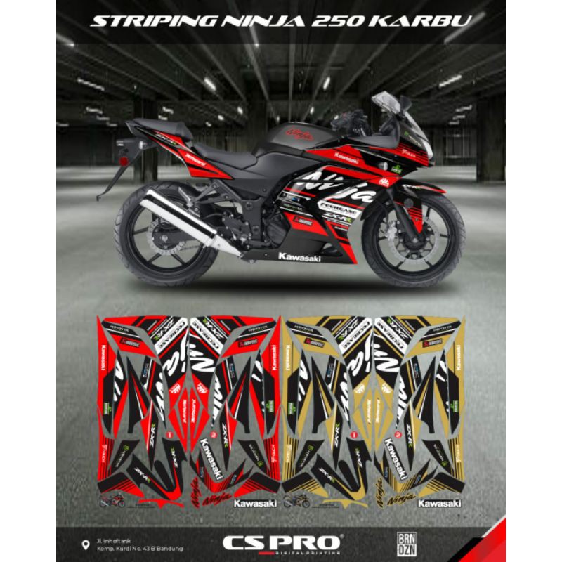 sriping/stiker/lis variasi ninja 250 karbu Ninja