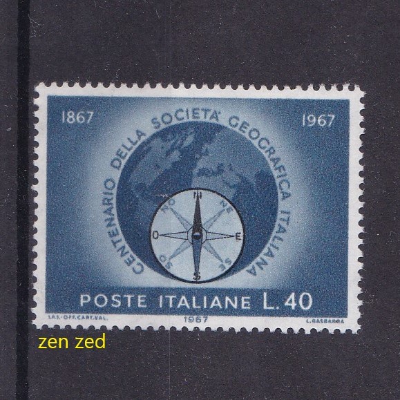 

0172 Perangko Italia 1967 Italian Geographical Society 1v Mnh