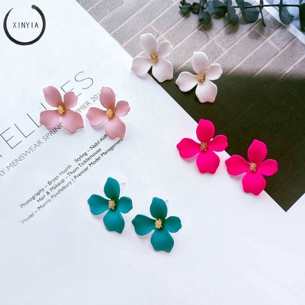 Anting Bunga Permen Warna Manis / Statement Earrings Candy Color Flower Sweet Ear Studs