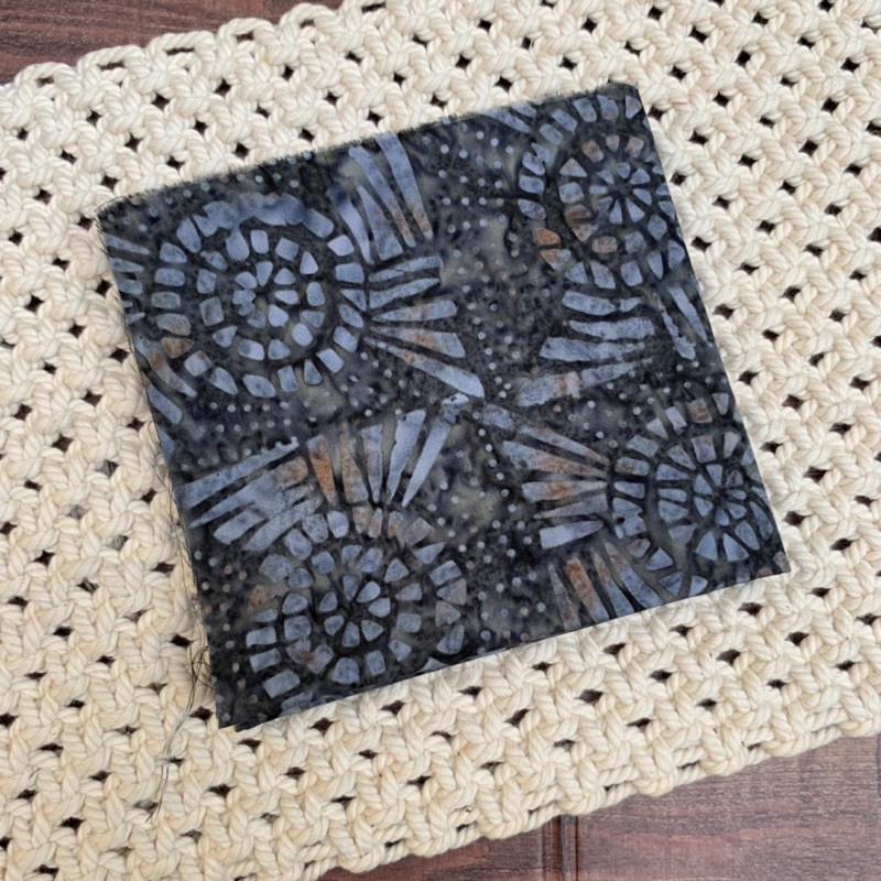 Perca kain katun batik bali - batik smoke - ash