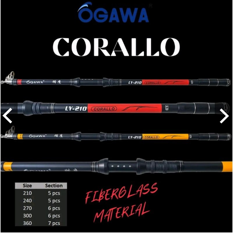 Joran Pancing kaku Ogawa Corallo 210 cm  240 cm  270 cm 300 cm 360 cm