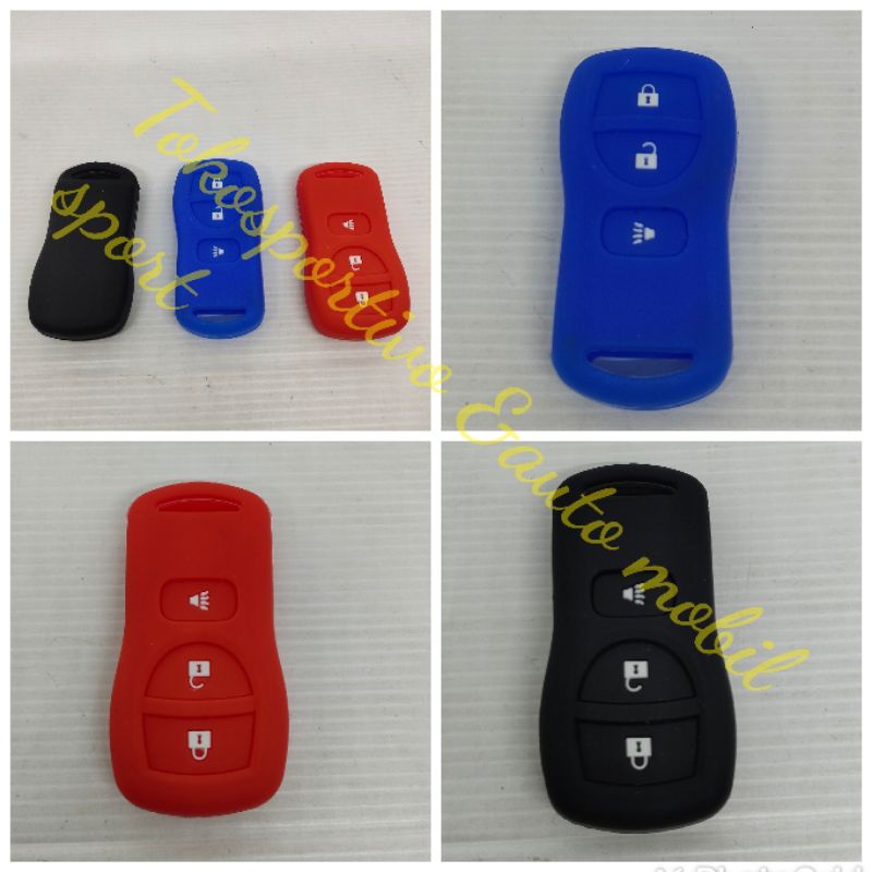 Sarung casing silikon kondom Remote kunci Nissan grand Livina hitam livina 3tombol