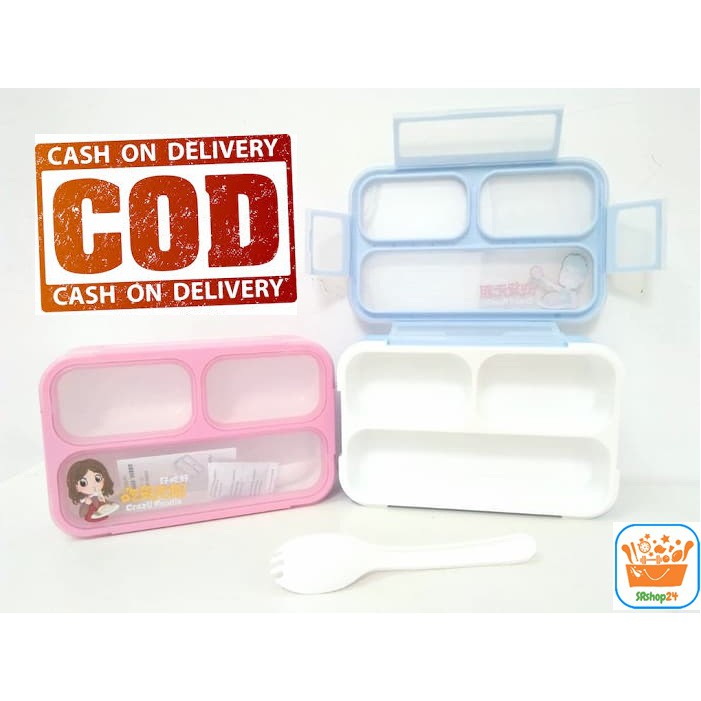 SRS (COD YES) YOOYEE KOTAK MAKAN / KOTAK BEKAL MINI SEKAT 3 / LUNCH BOX SEKAT 3 Mini - Baby BLUE