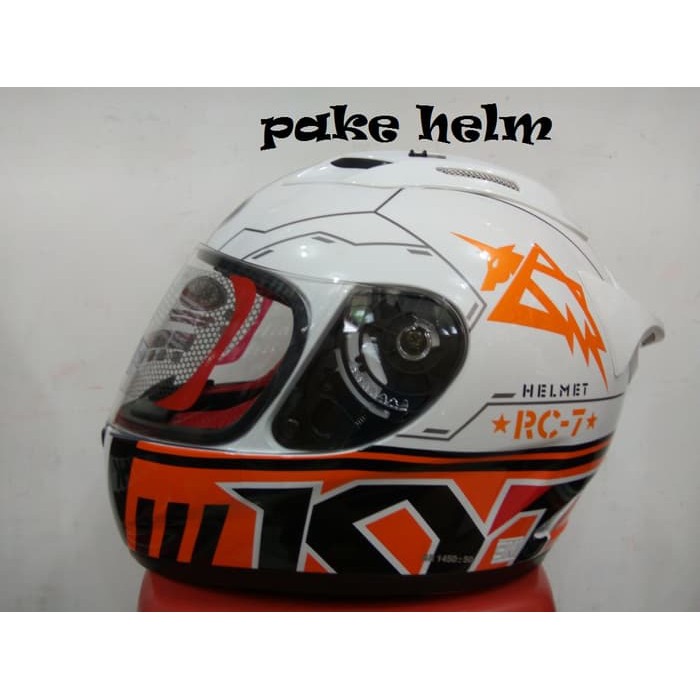 BEST QUALITY HELM KYT RC 7 RC SEVEN WHITE BLACK ORANGE RC7
