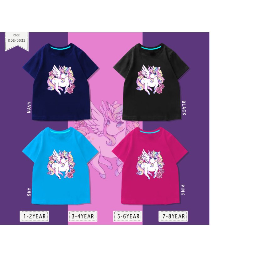 Baju Anak Unicorn Kuda / Kaos Distro DTF Anak Laki Laki dan Perempuan / Unisex / Motif kartun