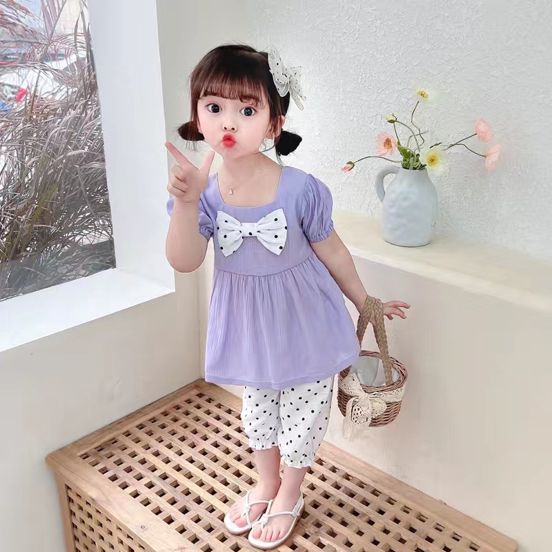 Baju setelan anak perempuan import/ celana pendek import usia 9bulan-4tahun