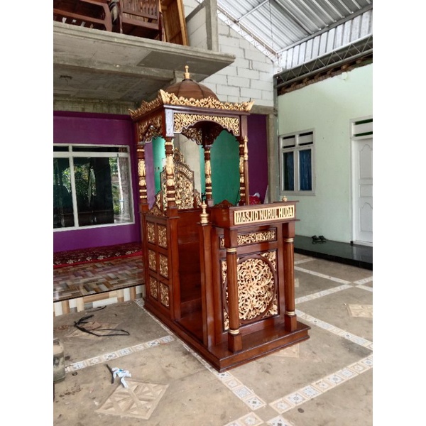 mimbar masjid, mimbar dakwah, mimbar ukir