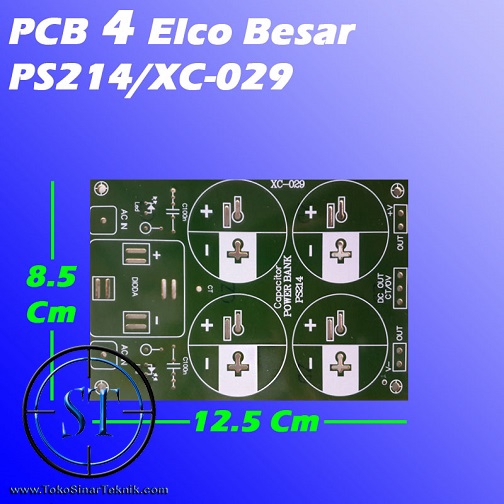 PCB 4 Elco Besar PS214/XC-029 PCB Elco Papan PCB Dudukan Elco Dioda Power Supply