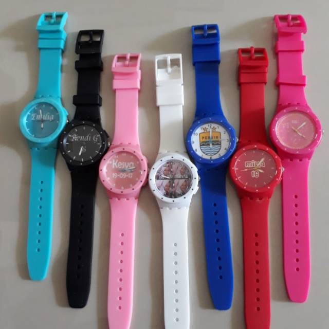 JAM TANGAN CUSTOM RUBBER | BISA REQUEST NAMA/FOTO/GAMBAR DLL