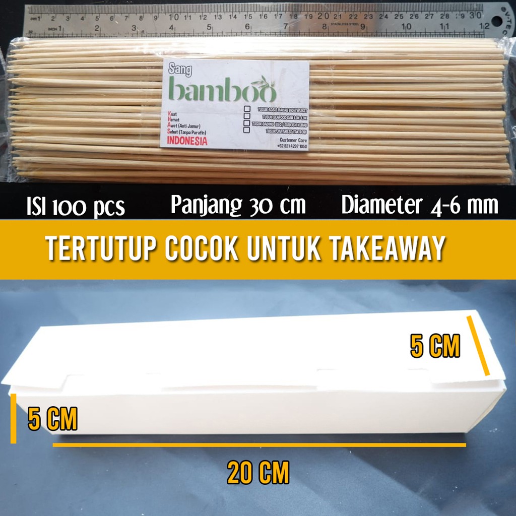 

PAKET TUSUKAN ODENG 30 CM 100 PCSDAN DUS BOX KOTAK TOKKEBI/TOKEBI/CORN DOG DUS ODENG MURAH-SANGBAMBO