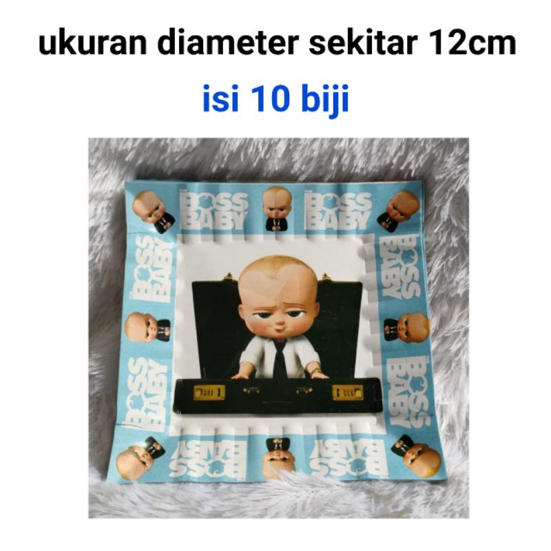 piring kertas kue cake ulang tahun happy birthday hbd ultah karakter baby boss baby