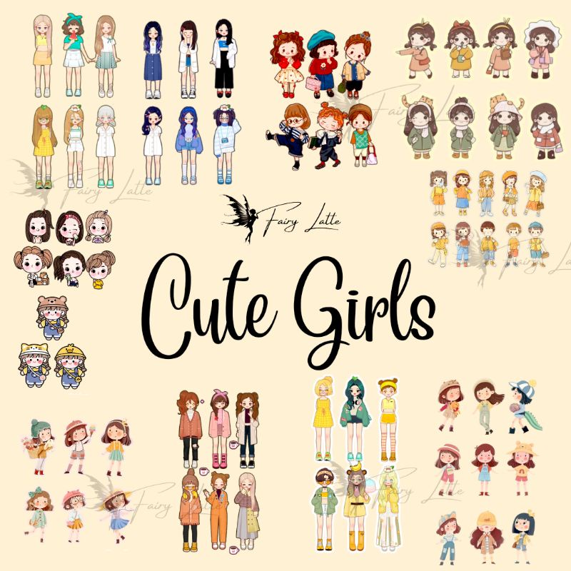 

Stiker digital CUTE GIRLS aesthetic Cute