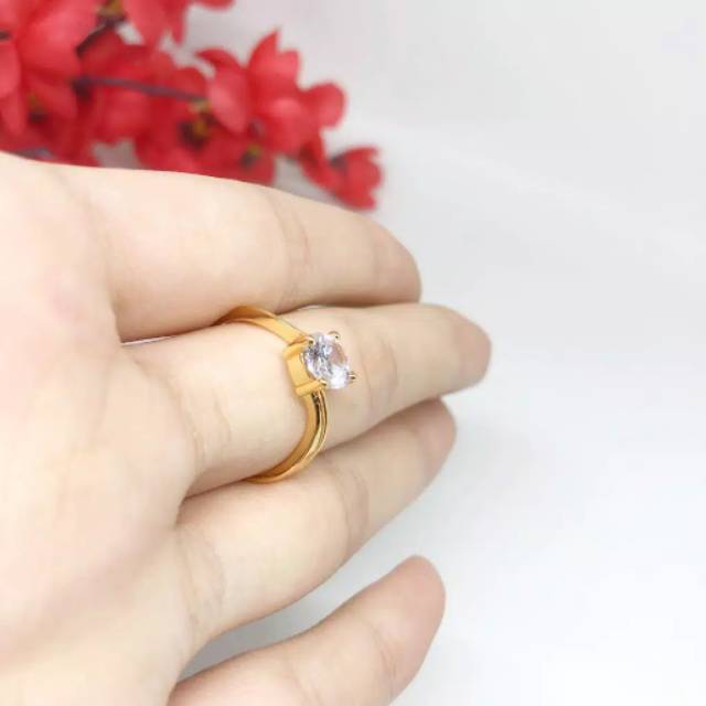 Xuping-cincin mata satu minimalis gold