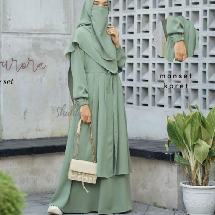 Harga Bersahabat.. AURORA SET GAMIS KHIMAR BY SHAHIA SYARI