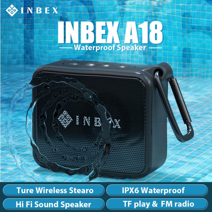 Inbex A18 Waterproof Speaker Bluetooth Superbass Outdoor Speaker Ipx6