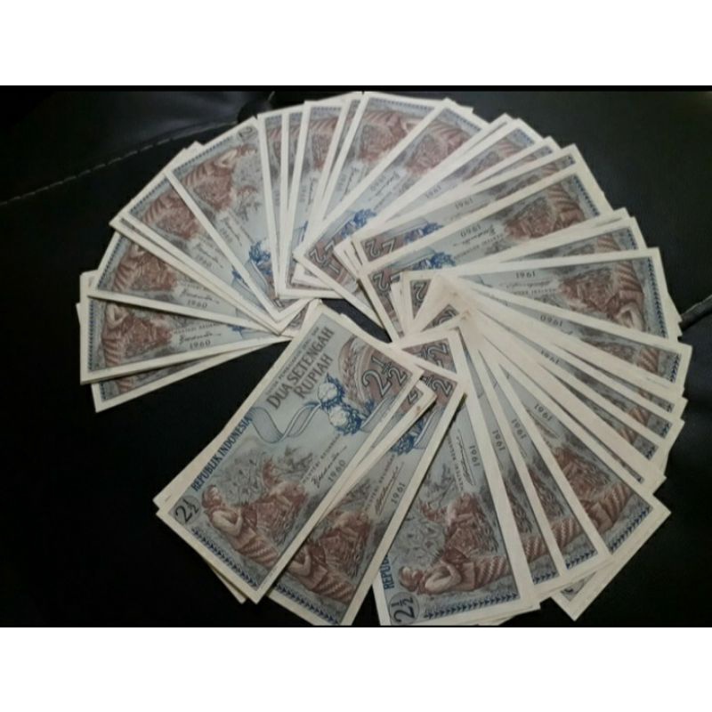 uang kuno 2,5 rupiah seri sandang pangan asli
