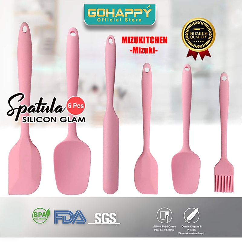 Spatula Set Silikon 2027 isi 6 Kitchen Tools SUTIL Silicone SENDOK Peralatan silicon Masak Menumis Murah isi 6PCS