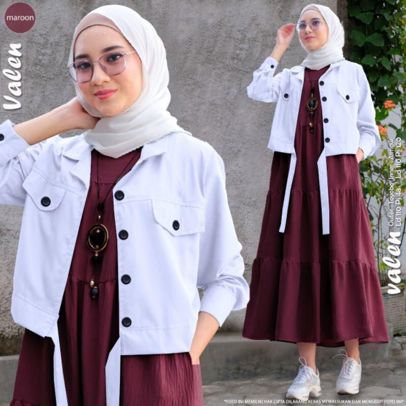 Fashion Muslim,  Pakaian Wanita, Fashion Wanita, Midi Dress, Valen Midi Set