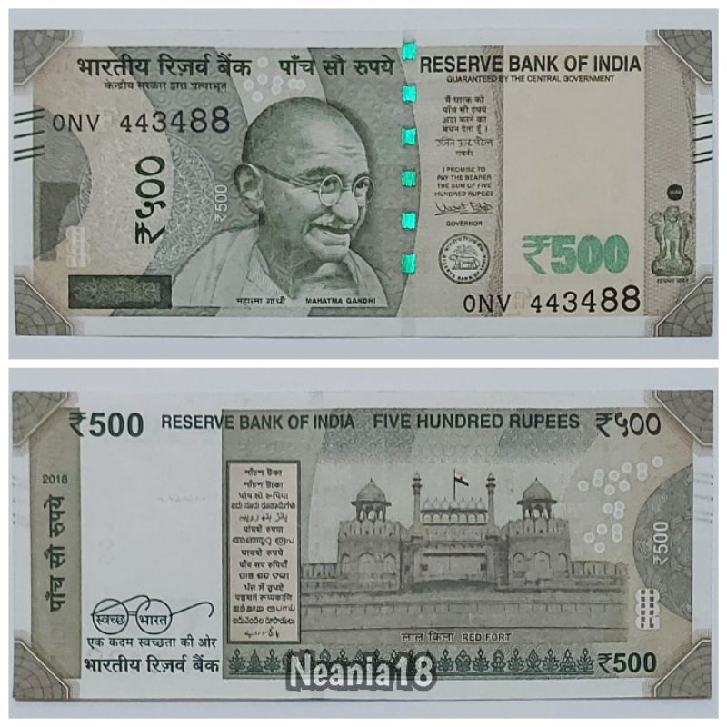 Koleksi India Rupee Pecahan 500 Rupee