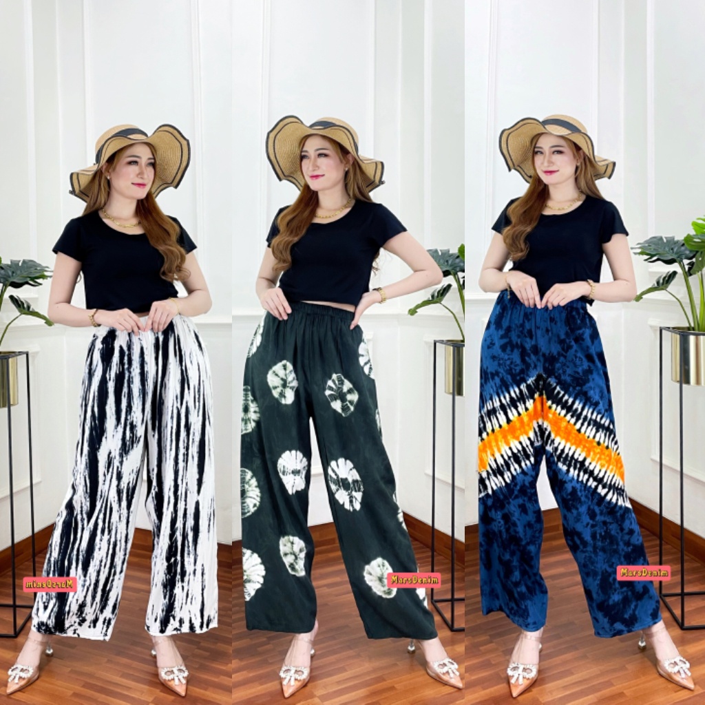 CELANA TIE DYE WANITA PANJANG BAHAN RAYON ADEM DAN NYAMAN