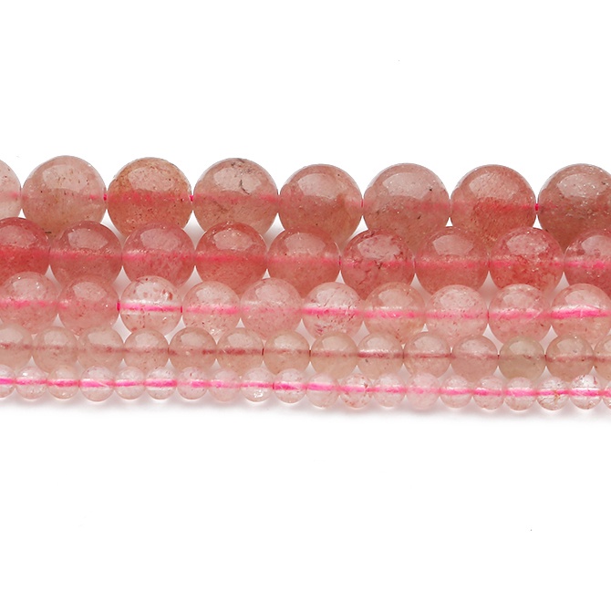 Natural Strawberry Quartz 4/6/8/10/12 MM Dipilih Batu Alam Manik-manik Bulat Untuk Membuat Perhiasan Massal 38 CM/Strand