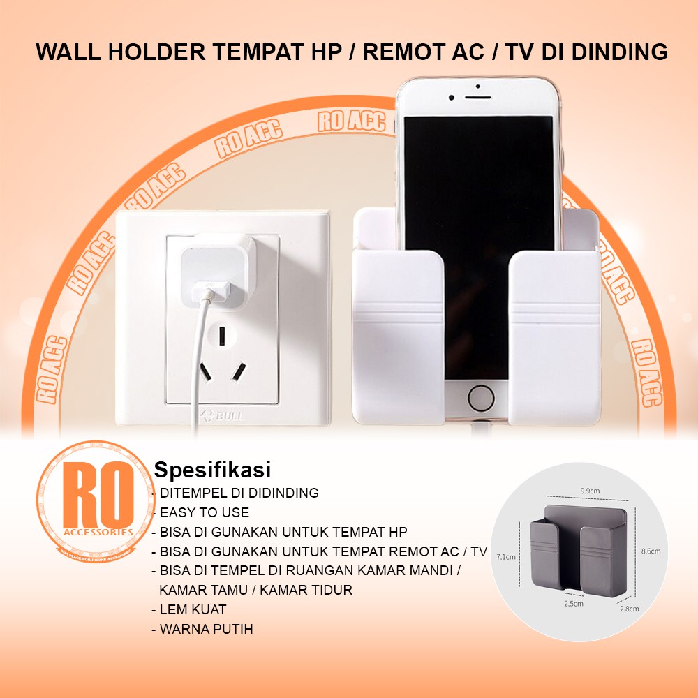 [RO ACC] NVN-P4 WALL HOLDER TEMPAT HP / REMOT AC / TV DI DINDING