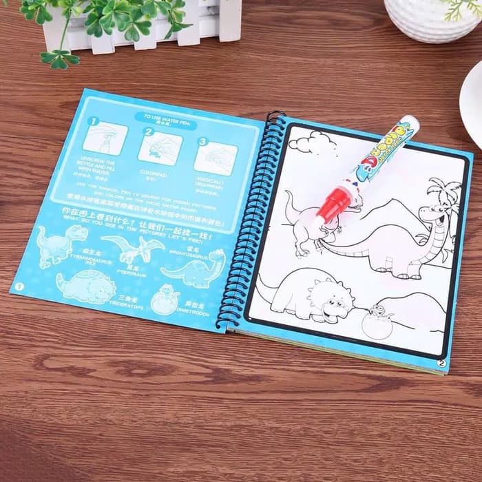 

[Davinci] mainan edukasi anak magic water book reusable buku gambar warna