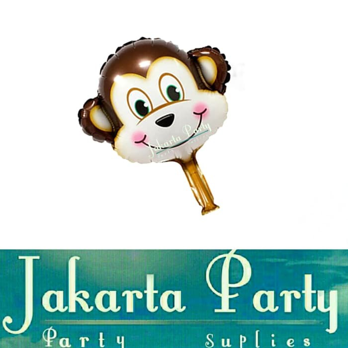 Balon Foil Monkey Head Mini / Balon Karakter Hewan / Balon Animal