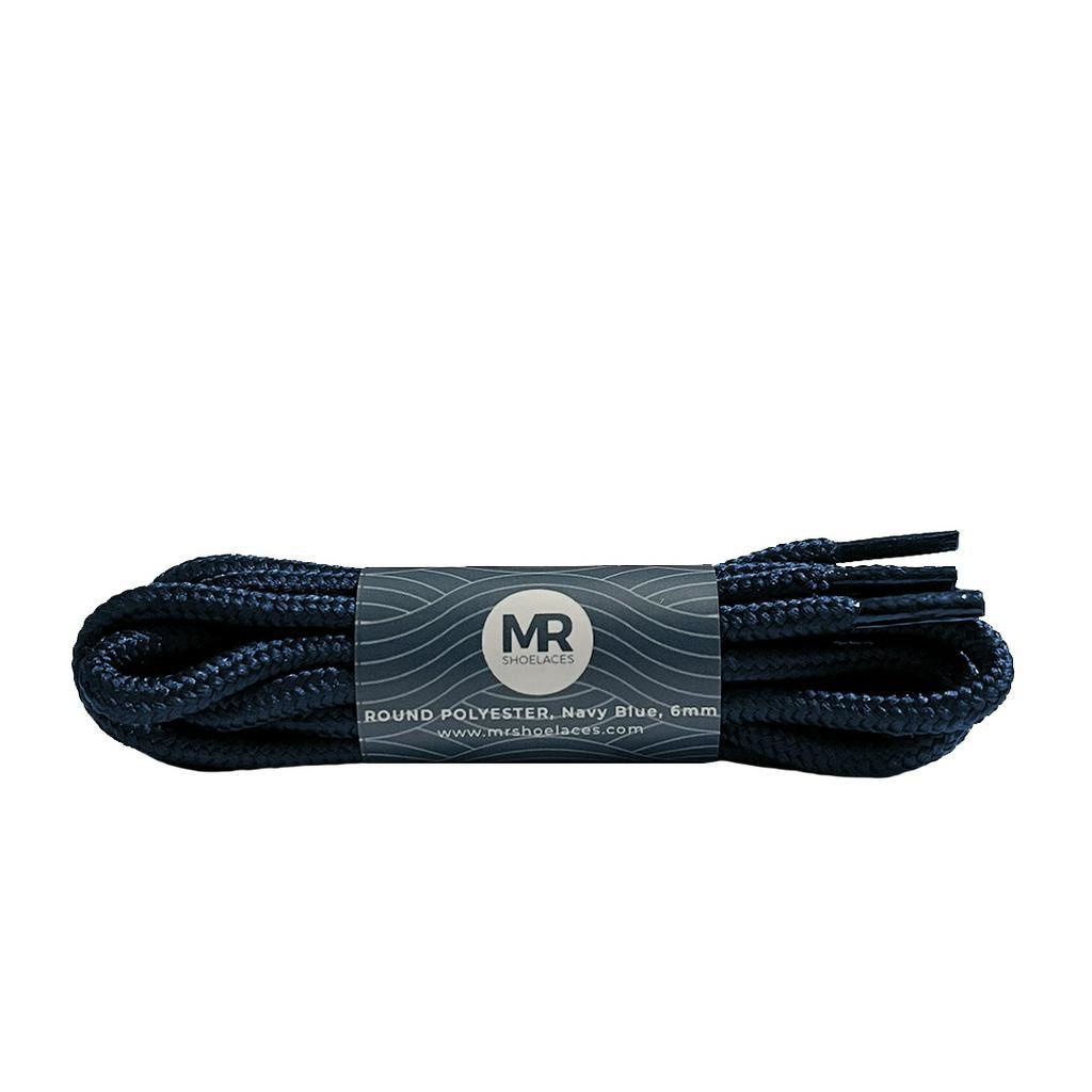 MR Shoelaces RP28 Navy Blue (Biru Laut) Tali Sepatu Bulat Round Big 6mm Shoelaces 90cm 100cm 120cm 150cm 180cm-200cm Polyester