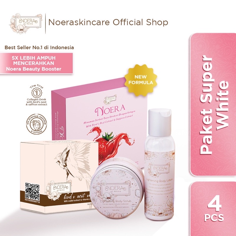 Noera Paket Super Glowing | Noera Collagen Drink Strawberry