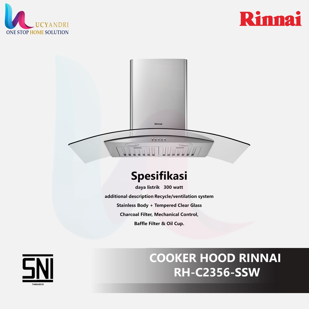 COOKER HOOD RINNAI RH-C2356-SSW Penghisap Asap Kompor