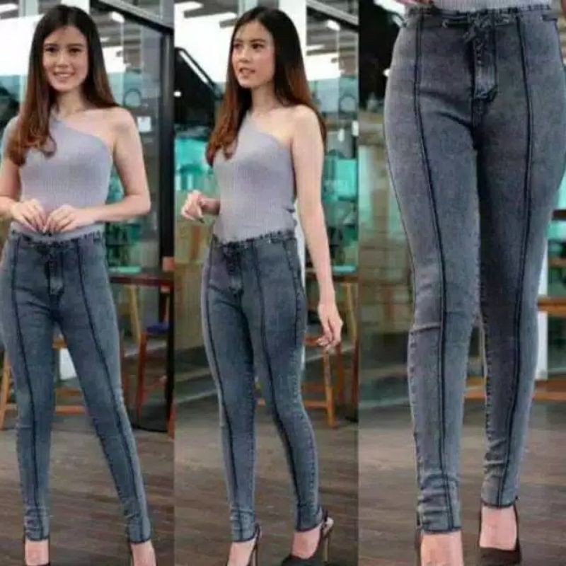 PROMO VALERI JEANS HIGH WAIST TALI / CELANA HW SNOW