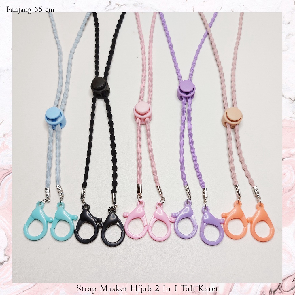Strap Masker Tali Polos | Strap Masker Hijab Polos | Kalung Masker 2 in 1 Polos | Gantungan Masker T