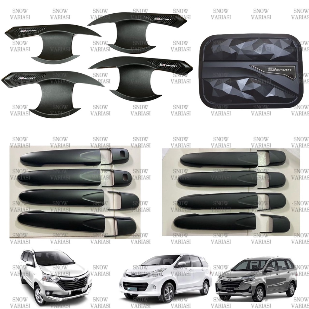 Paket Outer Handle Tank Cover Avanza Xenia Veloz 2012 2014 2016 2018 2021 GR Sport Hitam