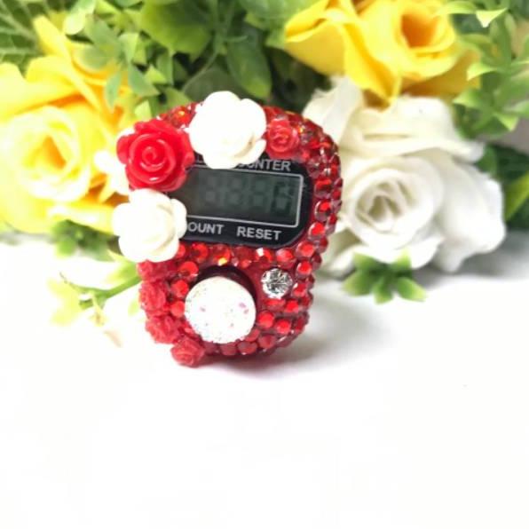 MAWAR SUSUN Tasbih digital swarovski Non Led tasbih Blink Tasbih Lucu Unik Cantik elegan kado ultah 