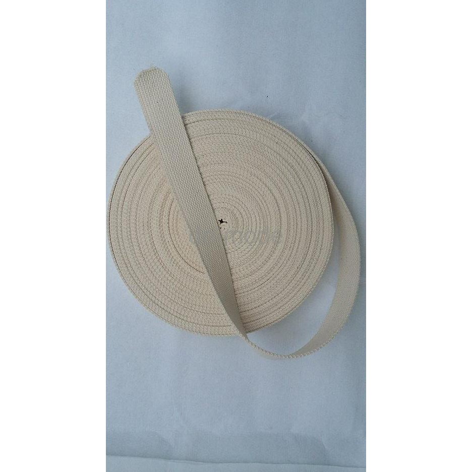Tali webbing bisban katun 3 8 cm roll murah Broken white