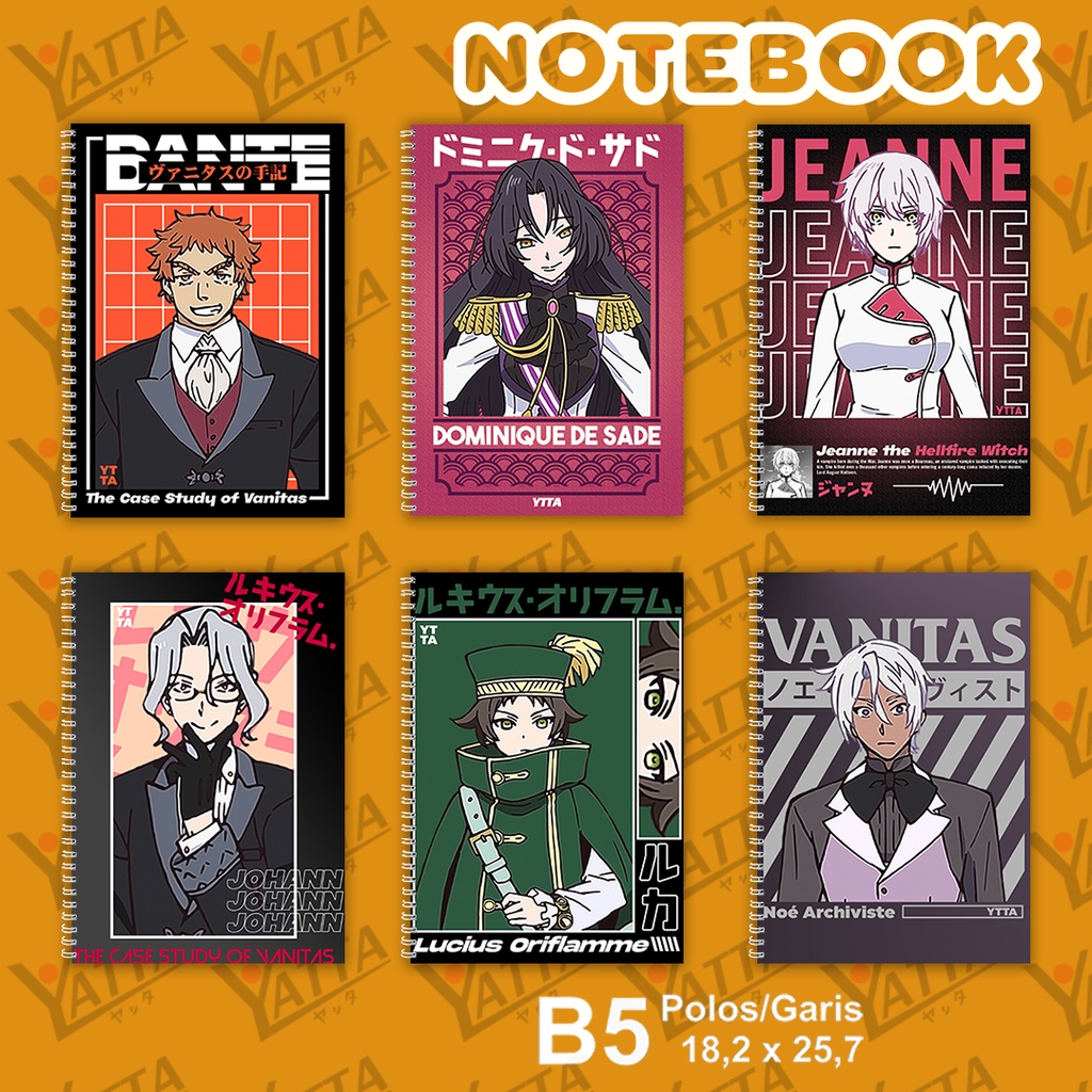 

Notebook Anime Vanitas no Carte! Ukuran B5 18,2 x 25,7 cm