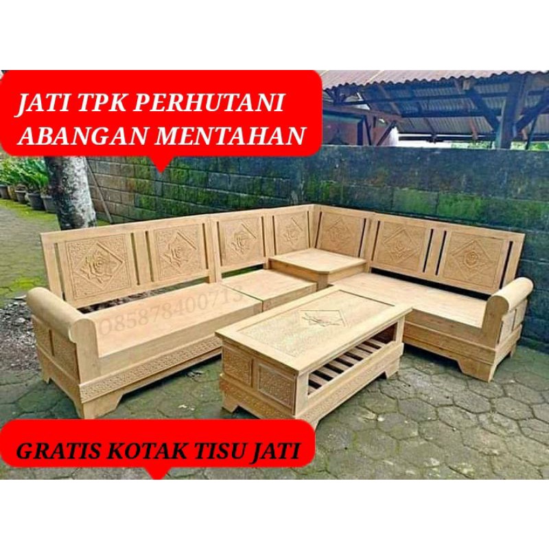 Kursi Tamu Minimalis Full Kayu Jati TPK Perhutani Grade A Mentahan kursi tamu minimalis kursi jati r