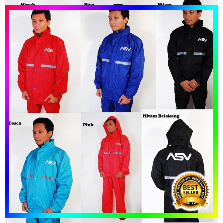 Produsen Jas Hujan Asv 3 Bahan Parasut Jaket Celana Hujan Motor Model Axio 2017 - Pink M Viral