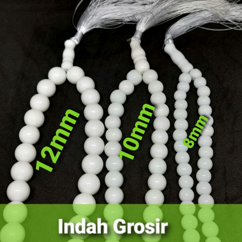 TASBIH BATU GIOK PUTIH SUSU 99BUTIR NATURAL