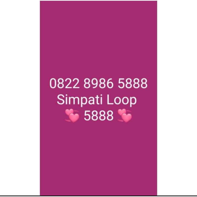 Nomor Cantik Telkomsel Simpati Loop Ekor 5888