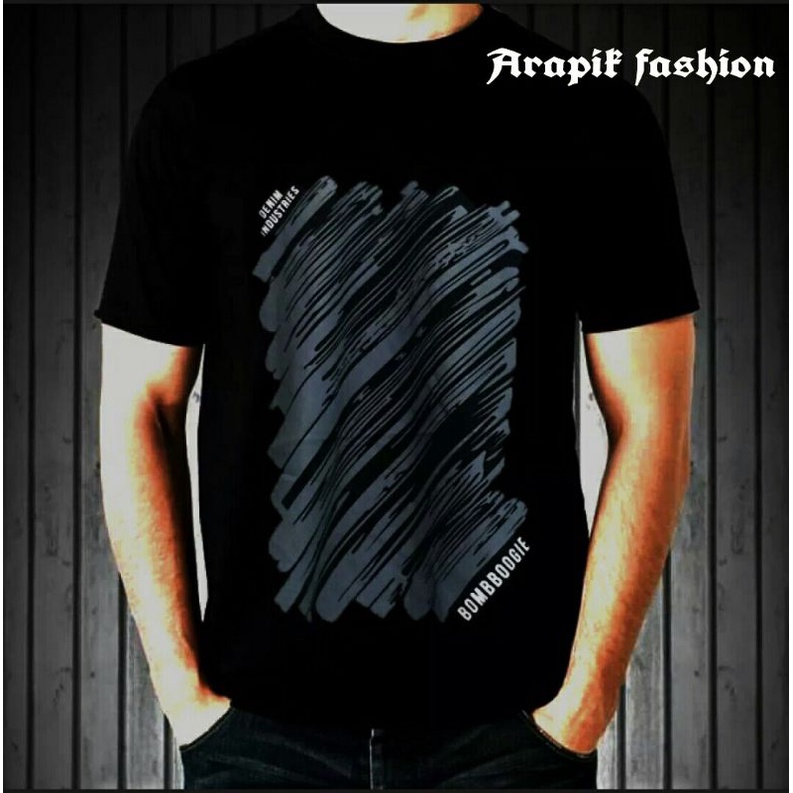 kaos boombogie original/kaos distro-Hitam cakar