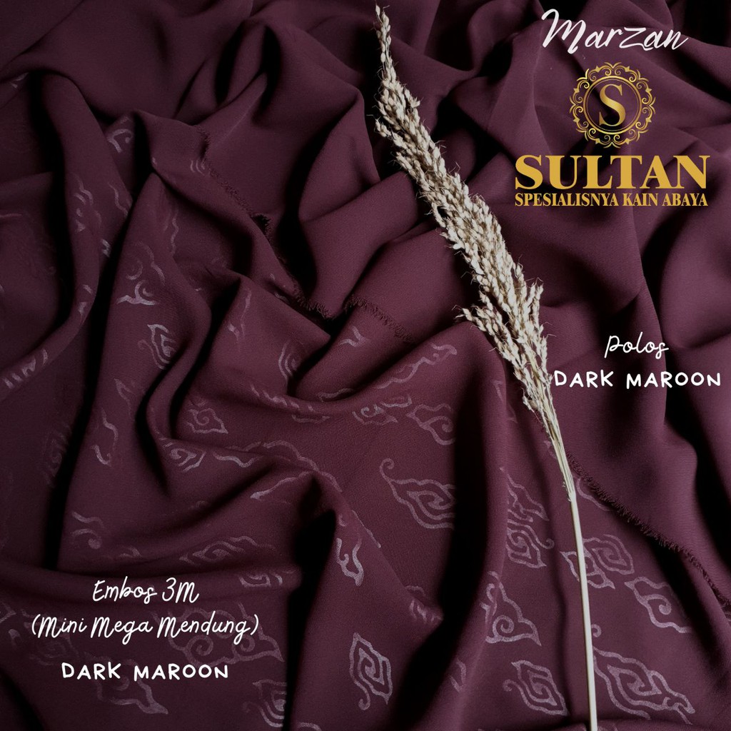 50CM EMBOS MINI MEGA MENDUNG MARZAN DARK MAROON KAIN SULTAN