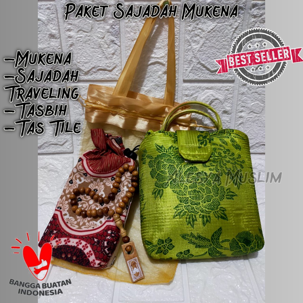 Souvenir Mukena Satin Batik Tasbih &amp; Sajadah/Harga Grosir/Best Seller/Bisa Bayar di Tempat