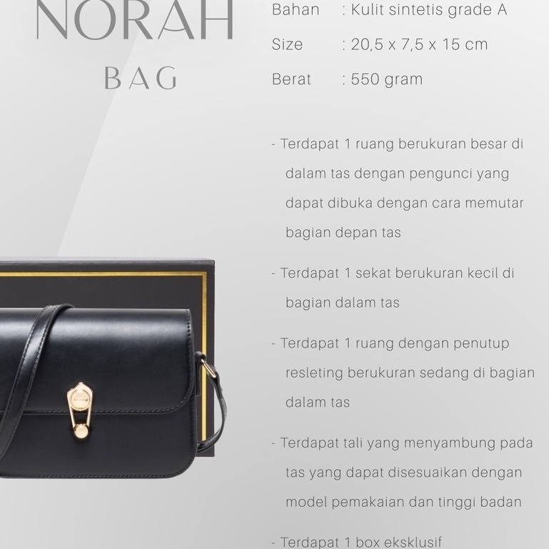 Jims Honey Norah Bag Tas Shoulder Selempang Kerja Wanita Cewek Fashion Keren Import Korea Jimshoney Elegant