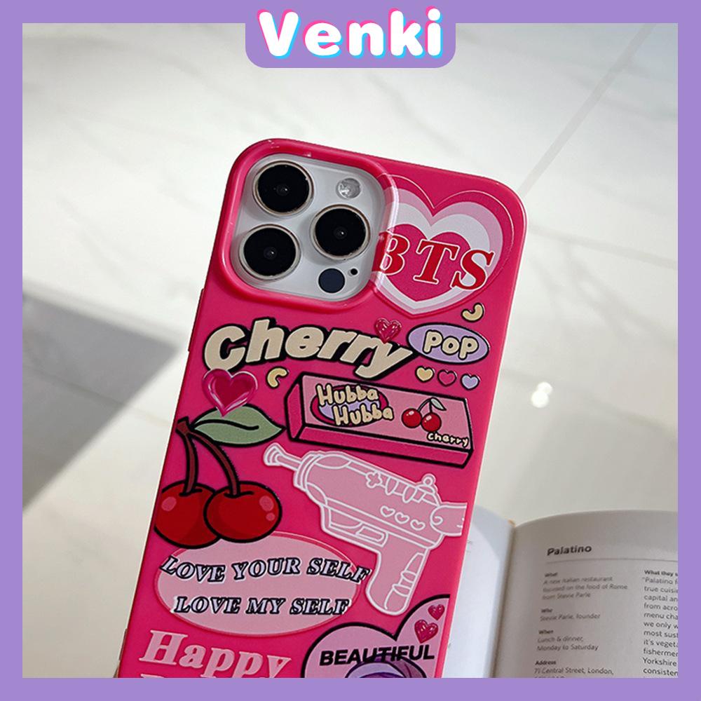 iPhone Case For 14 Series TPU Soft Case Sweet Style Glossy Cherry Graffiti Candy Case Camera Protection Shockproof For iPhone 14 13 12 11 Plus Pro Max 7 Plus X XR