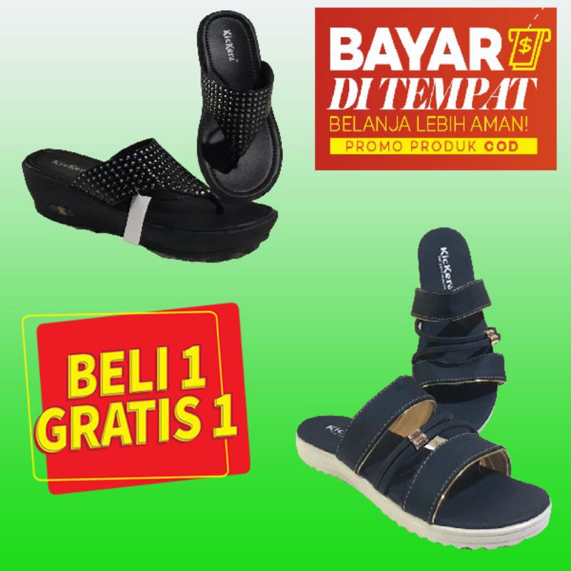 BUY 1 GET 1 KHUSUS HARI INI SANDAL KICKERS WANITA 2021 TERMURAH PALING TRENDI