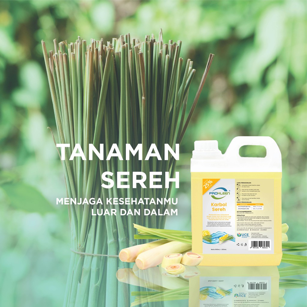 PROKLEEN Karbol wangi sereh 5 Liter konsentrat Antibacterial